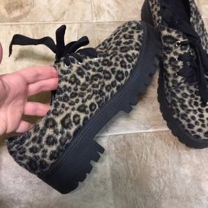 Current Mood Cheetah Print platform oxfords